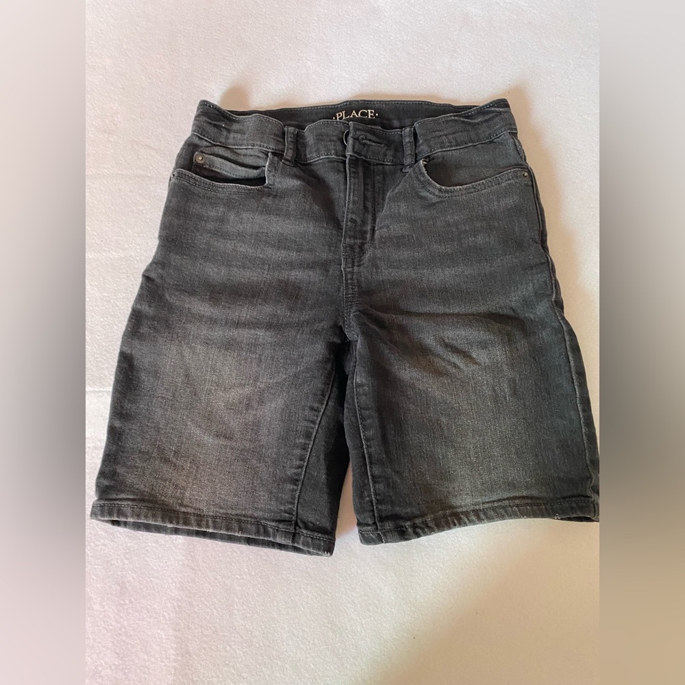 Boys Black/Charcoal Denim/Jean Casual Shorts Size 10